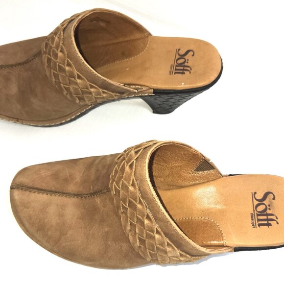 Sofft Car110 Women's Tan Leather Sock Lining Clogs Size 7 - Picture 2 of 10